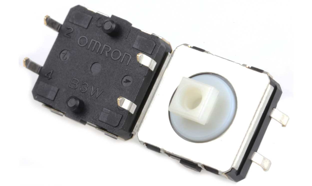 Omron B3W-4050, Plunger Tactile Switch, SPST 50 mA @ 24 V dc 3.75mm Through Hole