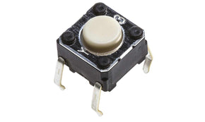 Omron B3F-1000, Grey Plunger Tactile Switch, SPST 50 mA @ 24 V dc 0.9mm Through Hole