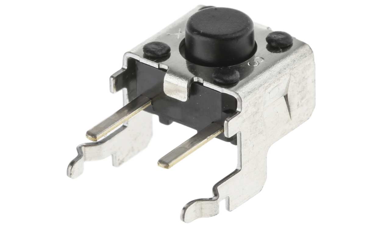 Omron B3F-3120, Black Plunger Tactile Switch, SPST 50 mA @ 24 V dc 1.6mm Through Hole