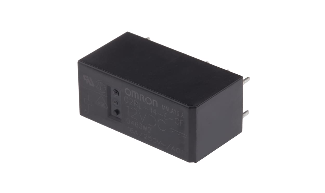 Omron G2RL-14-E-CF DC12, PCB Mount Power Relay, 12V dc Coil, 10A Switching Current, SPDT