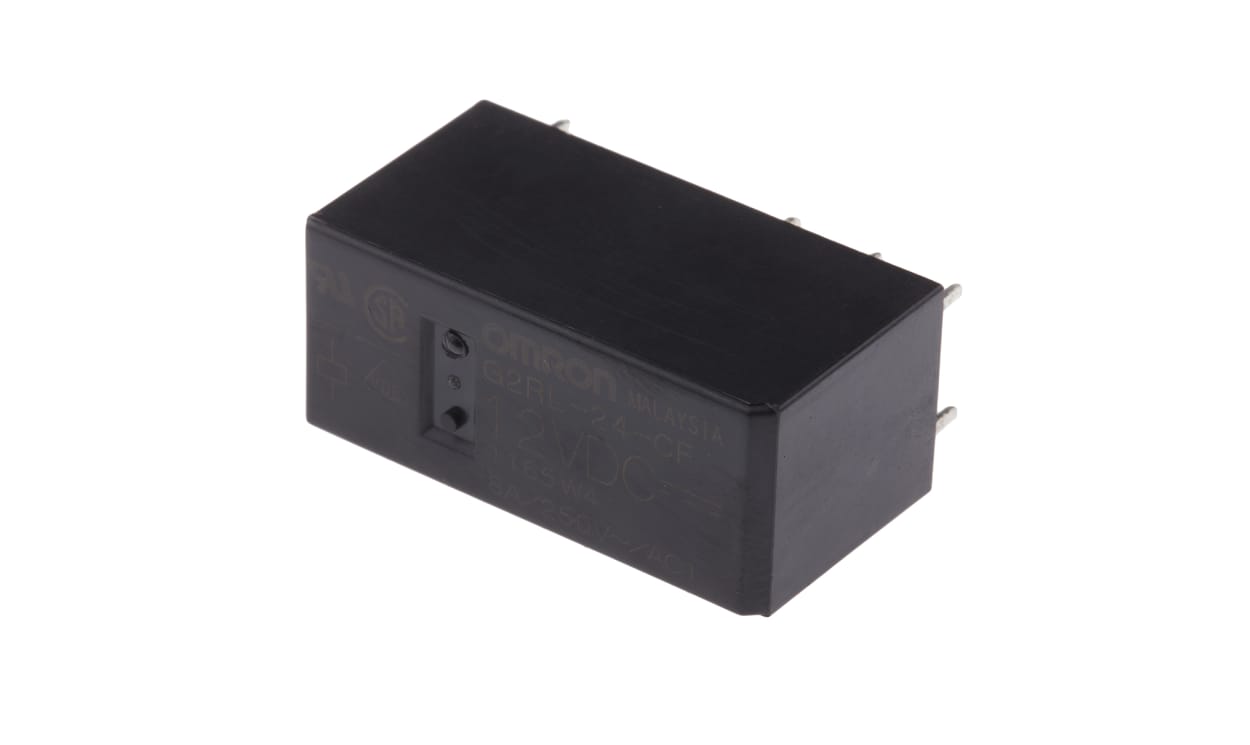Omron G2RL-24-CF DC12, PCB Mount Power Relay, 12V dc Coil, 8A Switching Current, DPDT