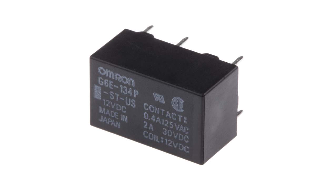 Omron G6E-134P-ST-US 12DC, PCB Mount Power Relay, 12V dc Coil, 3A Switching Current, SPDT