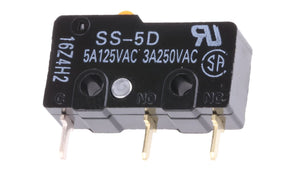 Omron SS-5D, Pin Plunger Micro Switch, Through Hole Terminal, 5 A @ 125 V ac, SPDT, IP40