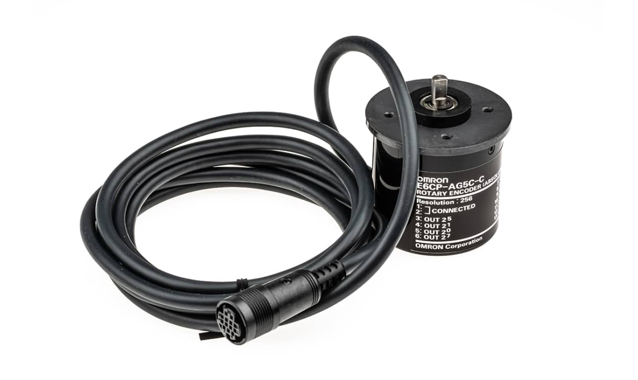 Omron E6CP-AG5C-C 256 2M, E6CP Series Absolute Encoder, 256 ppr, Open Collector Signal, Solid Type, 6mm Shaft - generaltechuae