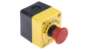 Omron A22E-M-01B, A22E Series Twist Release Emergency Stop Push Button, Panel Mount, 22mm Cutout, 1NC, IP65