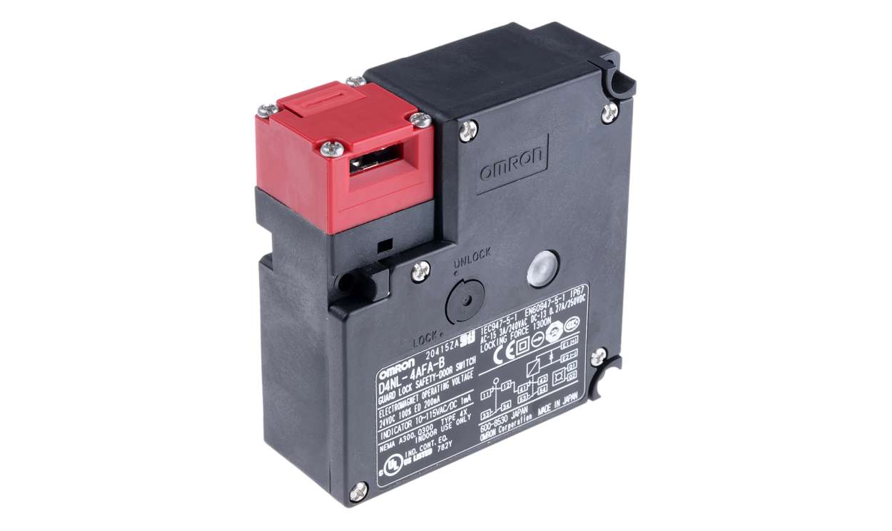 Omron D4NL-4AFA-B, D4NL Series Solenoid Interlock Switch, Power to Unlock, 24V dc, 1NC/1NO + 1NC/1NO