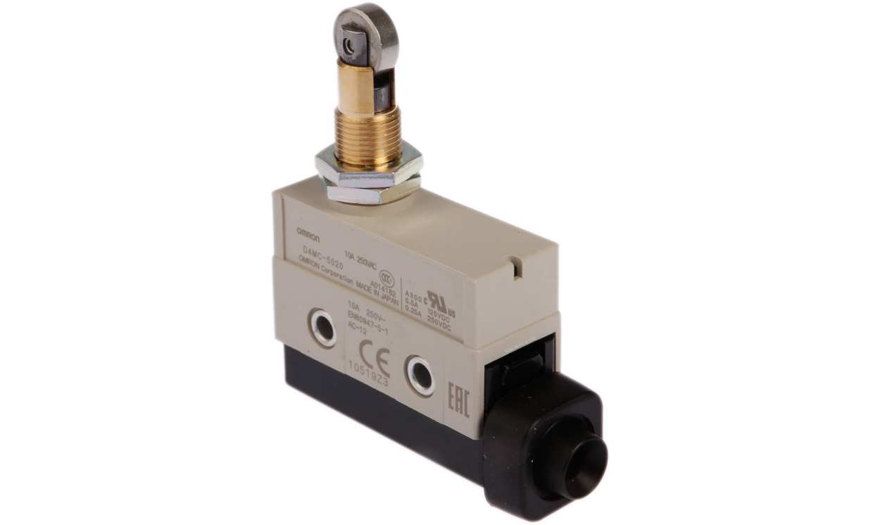 Omron D4MC-5020, D4MC Series Roller Plunger Limit Switch, NO/NC, IP67, SPDT, 480V ac Max, ac 3 A, dc 250mA Max