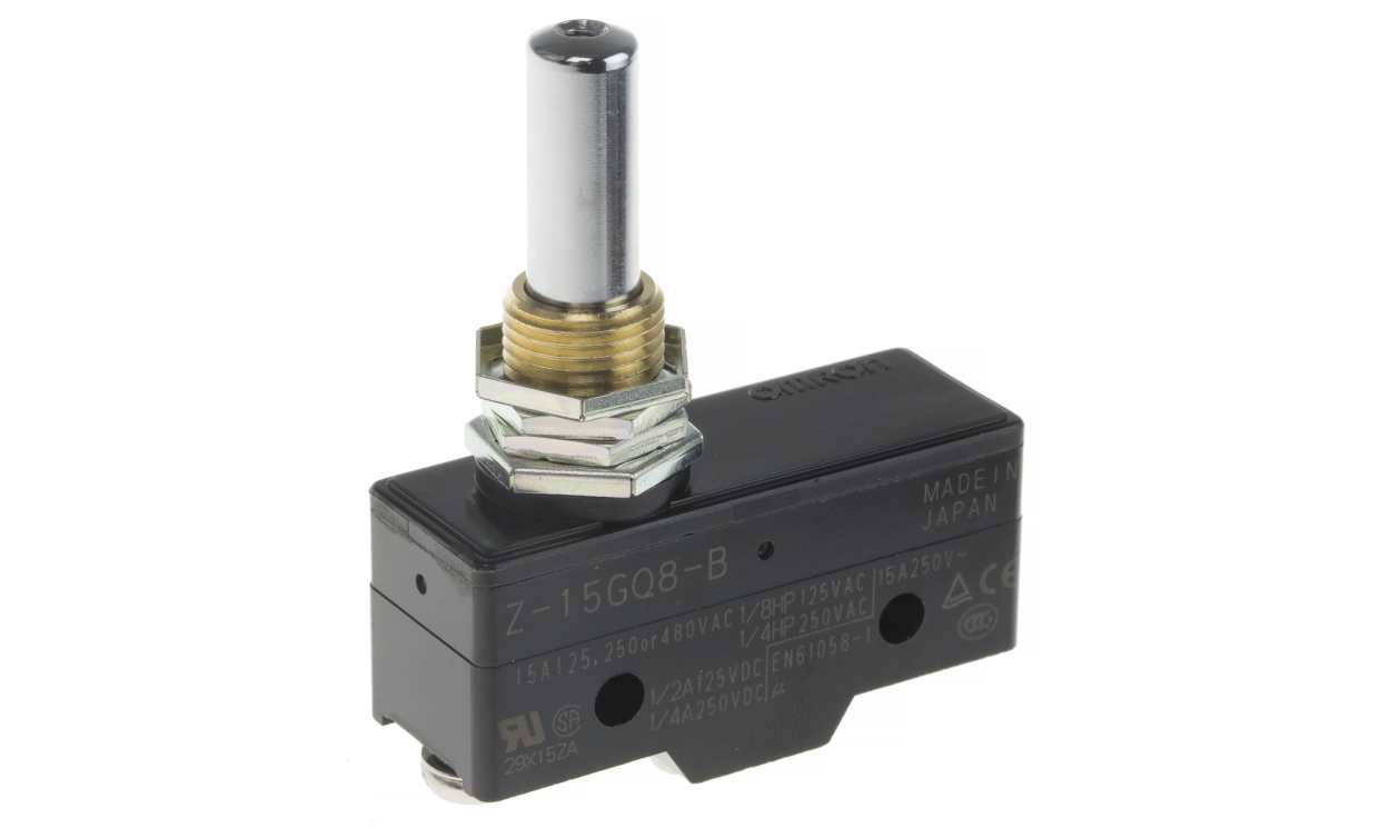 Omron Z-15GQ8-B, Z Series Plunger Limit Switch, NO/NC, IP00, SPDT, Thermosetting Resin Housing, 500V ac Max, 15A Max