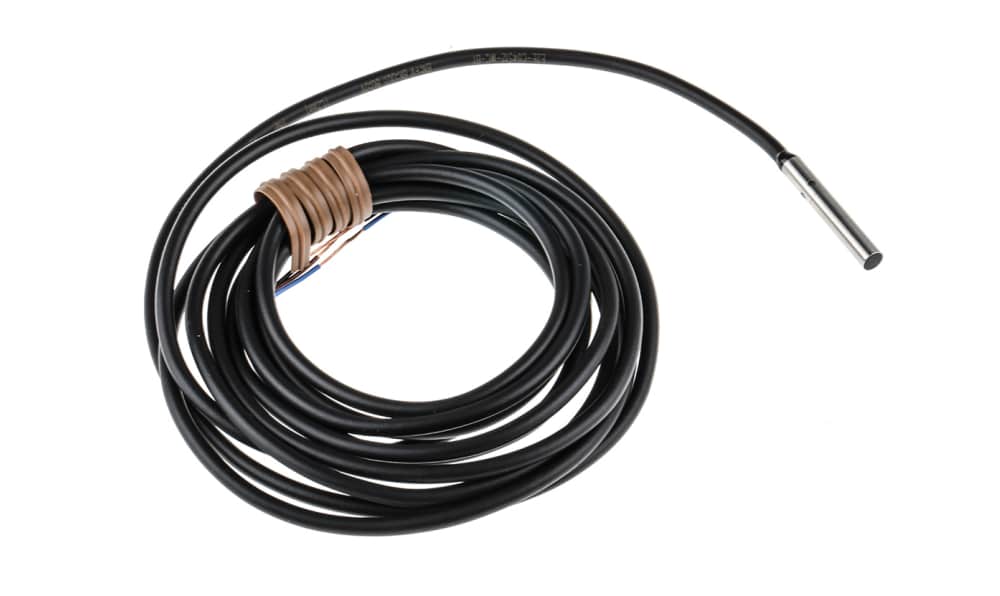 Omron E2E-C04S12-WC-B1 2M, Inductive Smooth Barrel Proximity Sensor, 1.2 mm Detection, PNP NO, 10 → 30 V dc