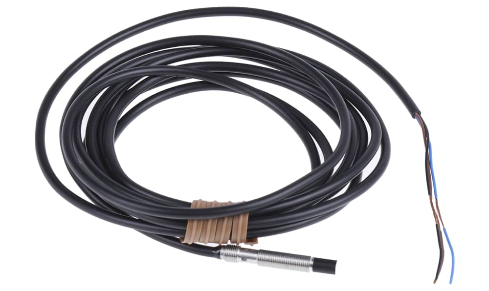 Omron E2E-S05N03-WC-C1 2M, Inductive Threaded Barrel Proximity Sensor, M5, 3 mm Detection, NPN NO, 10 → 30 V dc