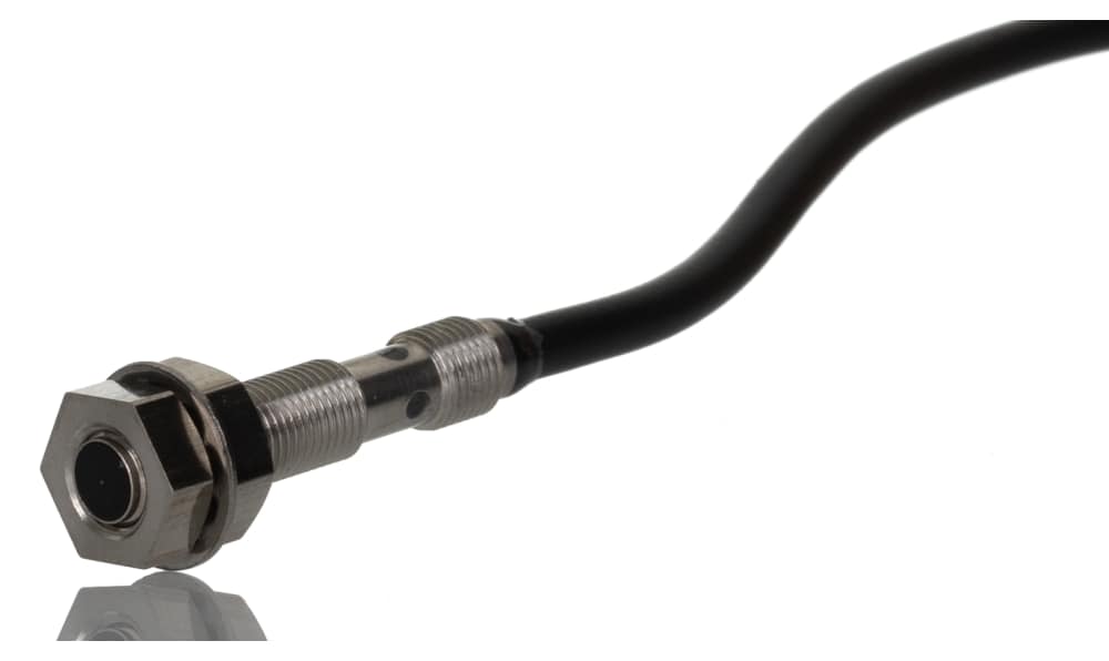 Omron E2E-S05S12-WC-B2 2M, Inductive Threaded Barrel Proximity Sensor, M5, 1.2 mm Detection, PNP NO, 10 → 30 V dc