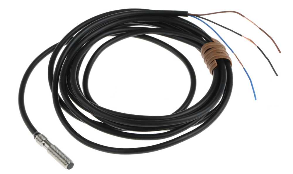 Omron E2E-S05S12-WC-C1 2M, Inductive Threaded Barrel Proximity Sensor, M5, 1.2 mm Detection, NPN NO, 10 → 30 V dc