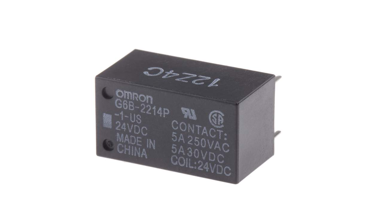 Omron G6B-2214P-1-US DC24, PCB Mount Power Relay, 24V dc Coil, 5A Switching Current, DPST