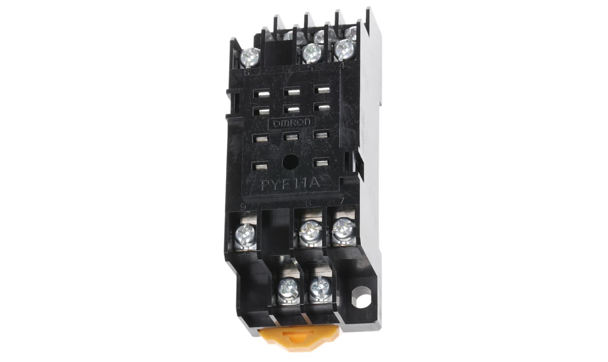 Omron PYF11A, MY 250V ac DIN Rail Relay Socket, for use with MY3 Series - generaltechuae