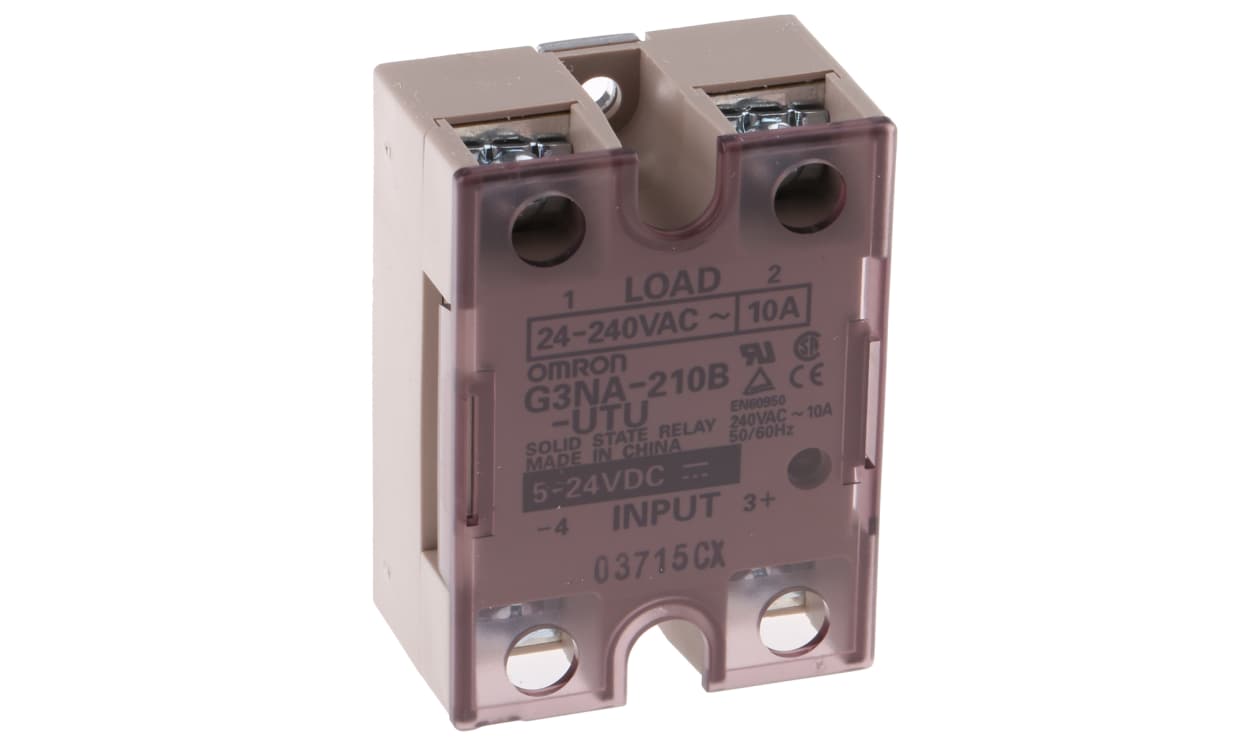 Omron G3NA-210B-UTU 5-24VDC, G3NA Series Solid State Relay, 10 A Load, DIN Rail Mount, 240 V ac Load - generaltechuae