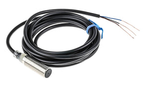 Omron E2B-M12KS04-WP-B1 2M, Inductive Threaded Barrel Proximity Sensor, M12, 4 mm Detection, PNP NO, 10 → 30 V dc