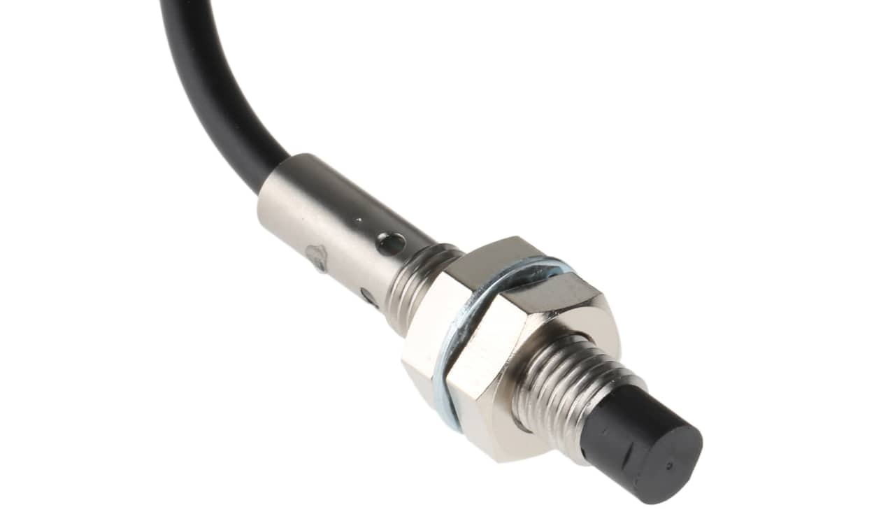 Omron E2B-S08KN04-WP-B1 2M, Inductive Threaded Barrel Proximity Sensor, M8, 4 mm Detection, PNP NO, 12 → 24 V dc - generaltechuae