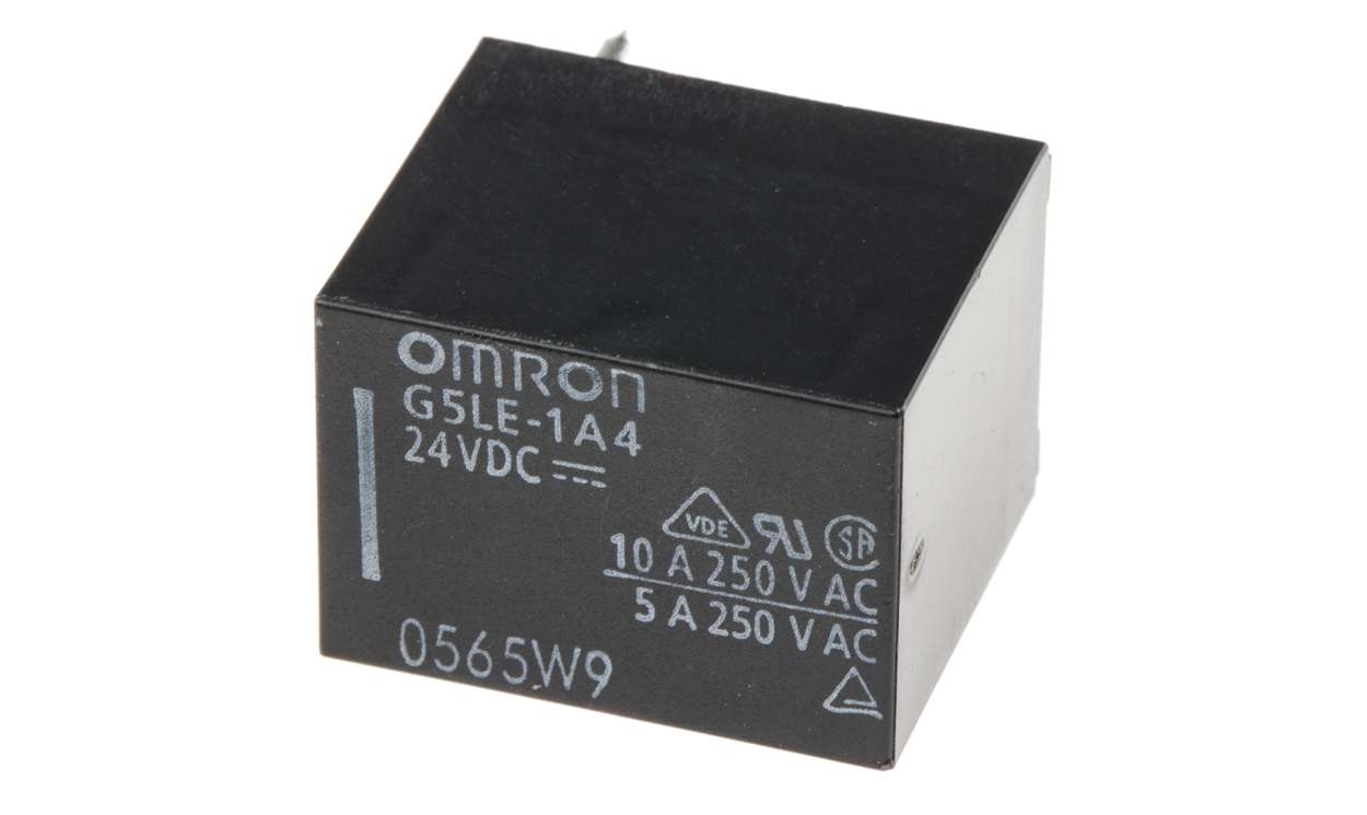 Omron G5LE-1A4-DC24, PCB Mount Power Relay, 24V dc Coil, 10A Switching Current, SPST