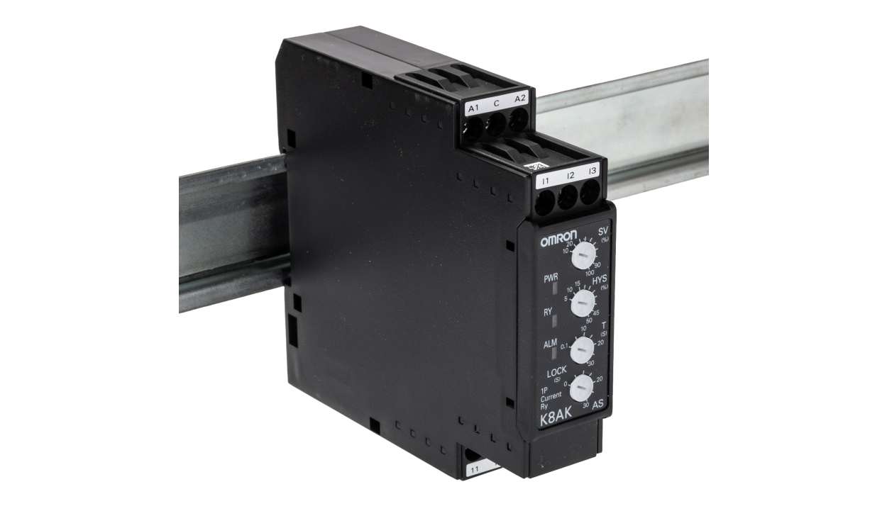Omron K8AK-AS3 100-240VAC, Current Monitoring Relay, 1 Phase, SPDT, DIN Rail - generaltechuae