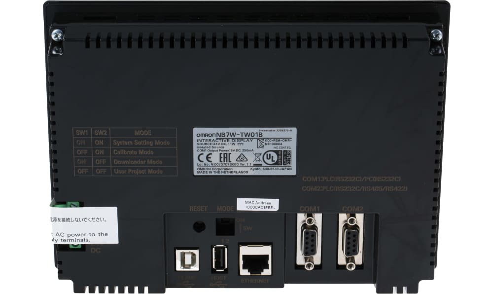 Omron NB7W-TW01B-V1, NB Series Touch Screen HMI - 7 in, TFT LCD Display, 800 x 480
