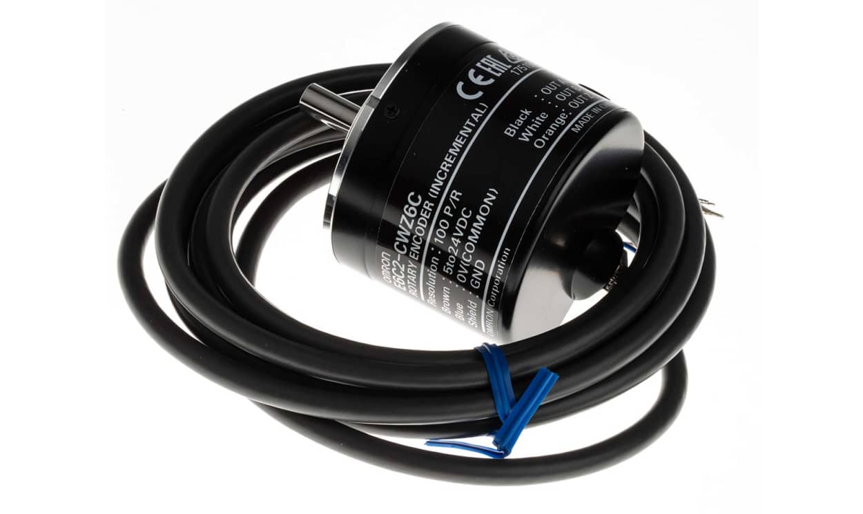 Omron E6C2-CWZ6C 100P/R 2M, E6C2 Series Incremental Incremental Encoder, 100 ppr, NPN Open Collector Signal, Solid Type, 6mm Shaft - generaltechuae