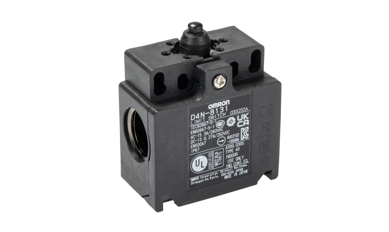 Omron D4N-8131, D4N Series Plunger Limit Switch, NO/NC, IP67, DPST