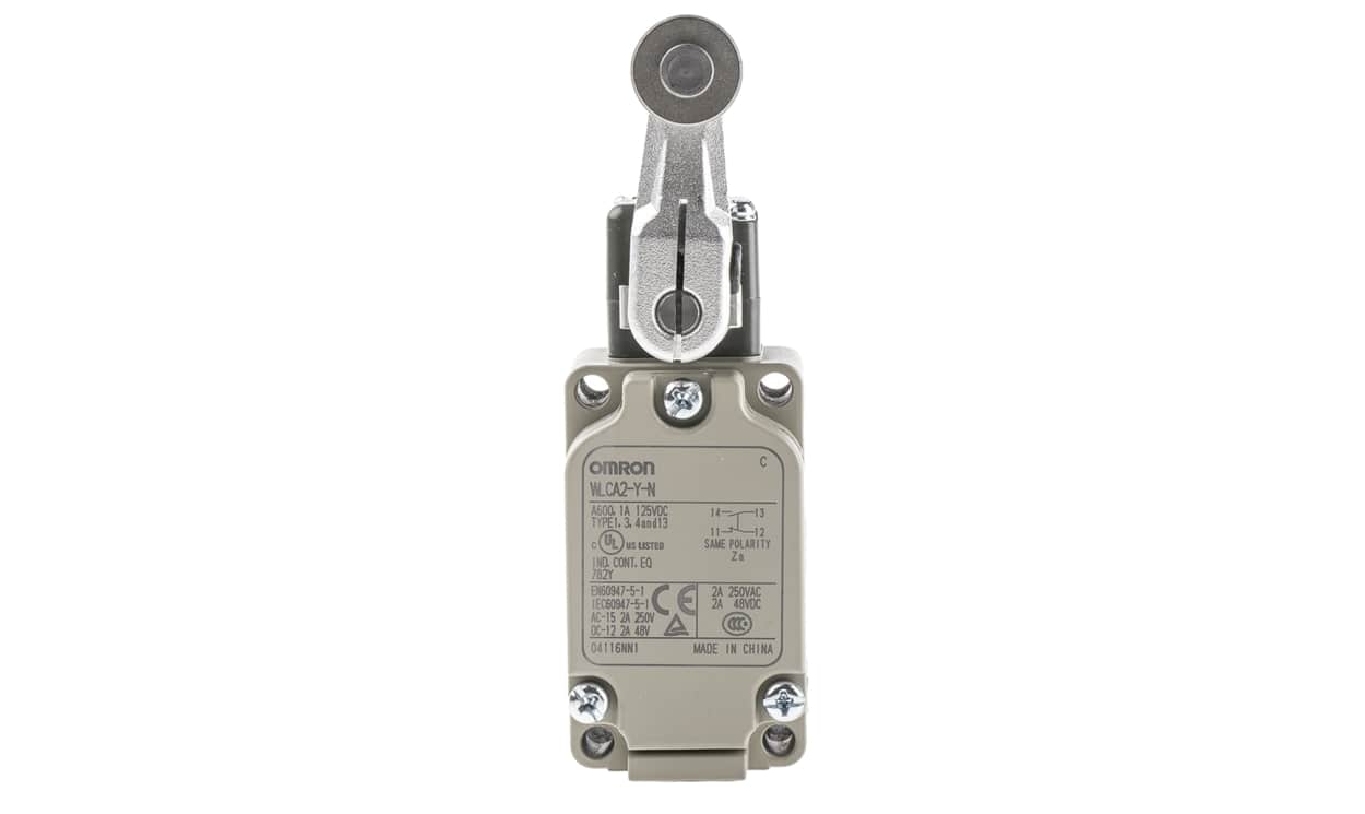 Omron WLCA2-Y-N, WL Series Roller Lever Limit Switch, NO/NC, IP67, SPST, 500V ac Max, 10A Max