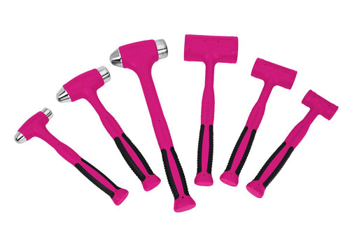 Snap-on HBFEBD106EP | HBFE/HBBD Dead Blow Hammer Set | 6 pc, HBFE and HBBD hammers, Electric Pink