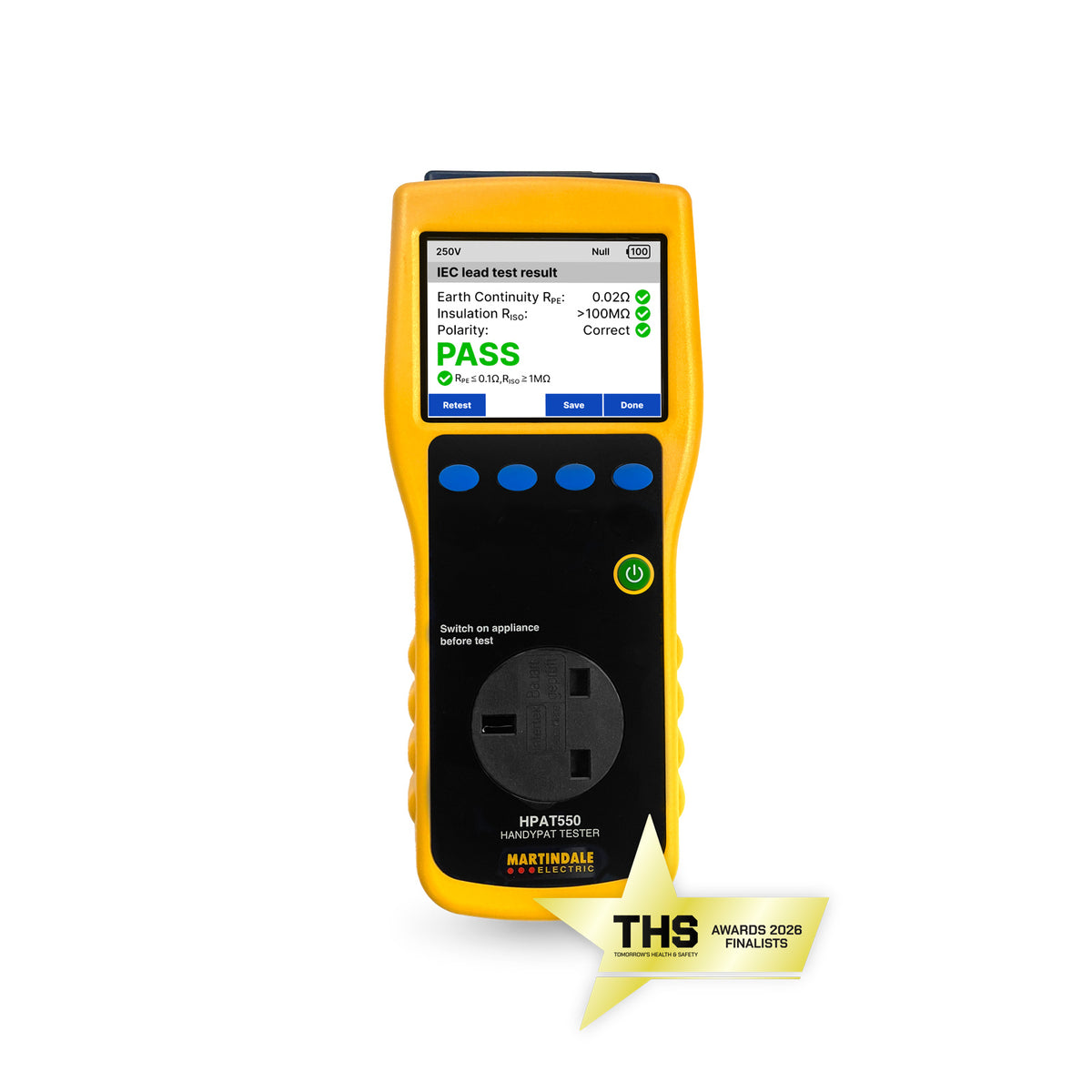 Martindale MARHPAT550 | HPAT550 Rechargeable PAT Tester | Colour display, measured values - generaltechuae
