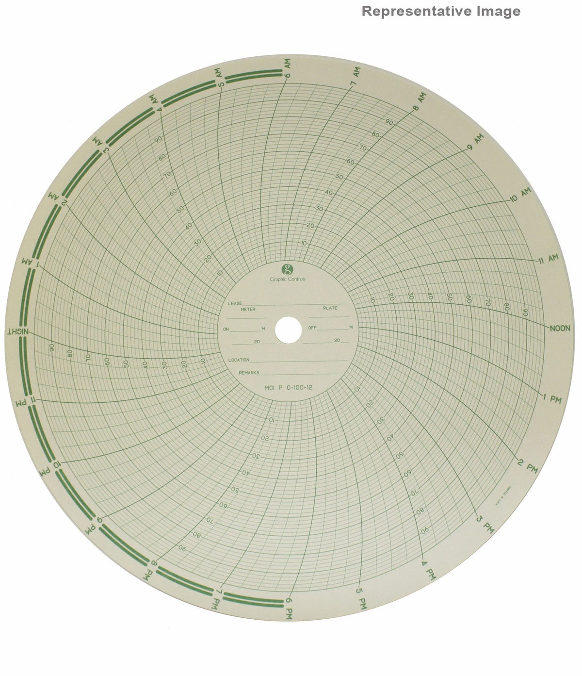 Palmer Wahl DP_Charts | Differential Pressure Circular Recorder Charts | 12 in, 9-7/16 in Arc - generaltechuae