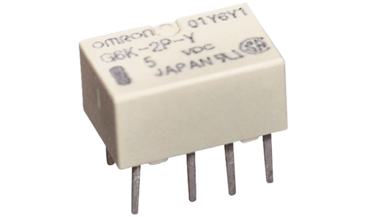 Omron G6KU-2P-Y DC3, PCB Mount Latching Signal Relay, 3V dc Coil, 1A Switching Current, DPDT
