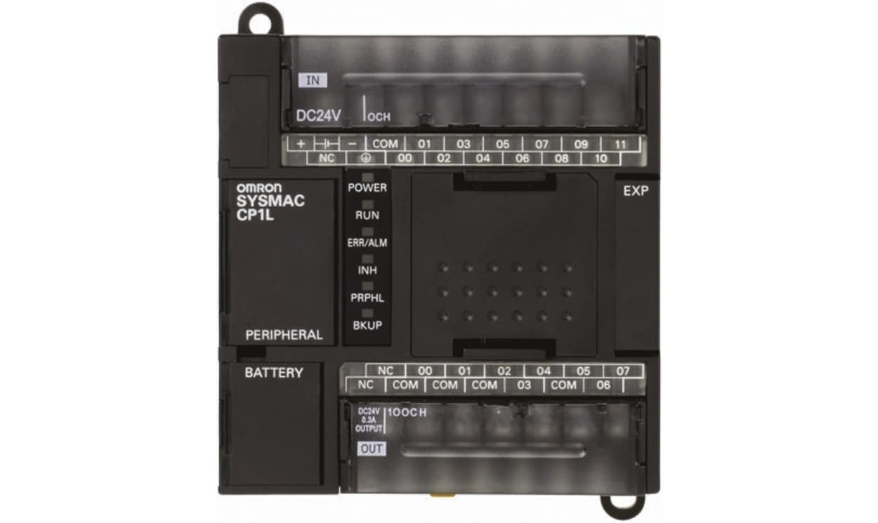 Omron CP1L-L20DR-A, CP1L Series PLC CPU for Use with SYSMAC CP1L Series, Relay Output, 12 (DC)-Input, PNP/NPN Input - generaltechuae