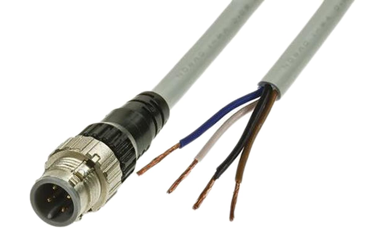 Omron XS5H-D421-C80-F, Straight Male 4 way M12 to Unterminated Sensor Actuator Cable, 1m
