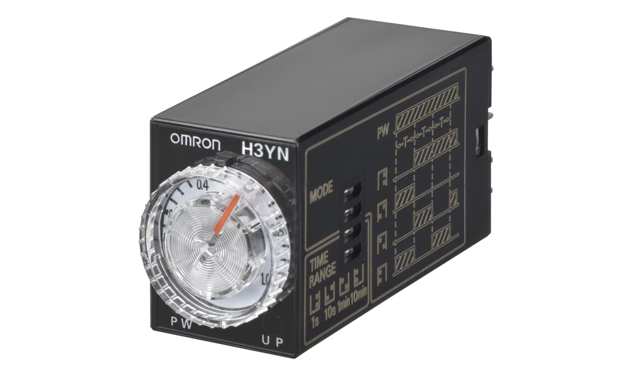 Omron H3YN-41-B 100-120VAC, H3YN Series Panel Mount Timer Relay, 100 → 120V ac, 4-Contact, 0.1 min → 10h, 4NO/4NC