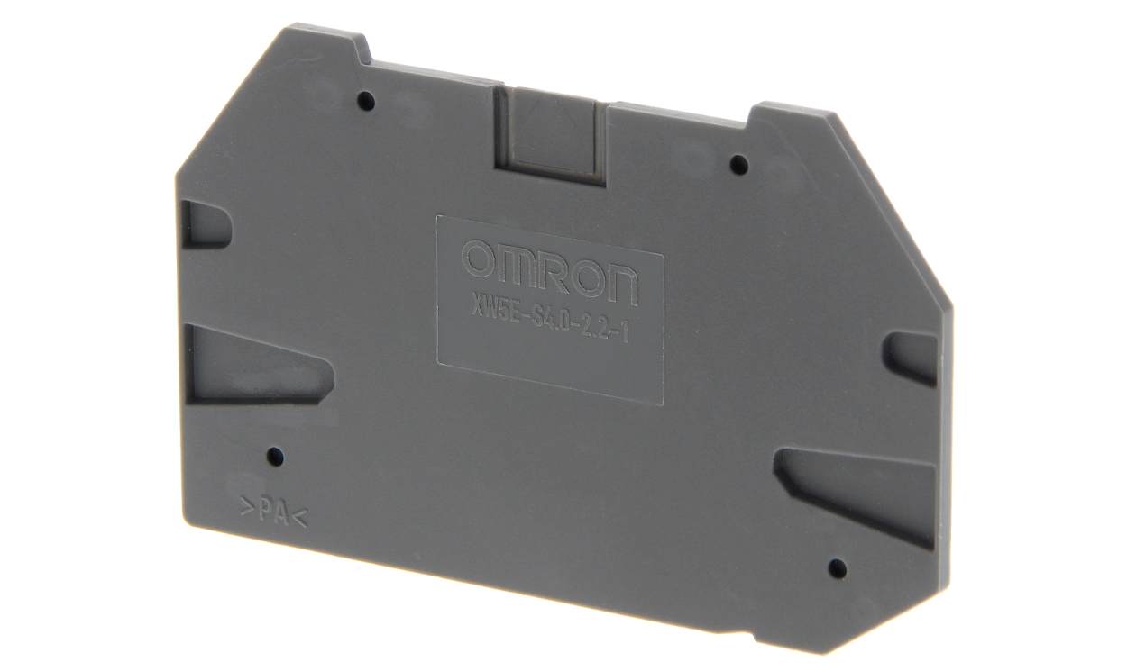 Omron XW5ES40221, XW5E End Cover for use with XW5G-S4.0-2.2-1 Grounding Terminal Block, XW5T-S4.0-2.2-1 Feed Through Terminal Block