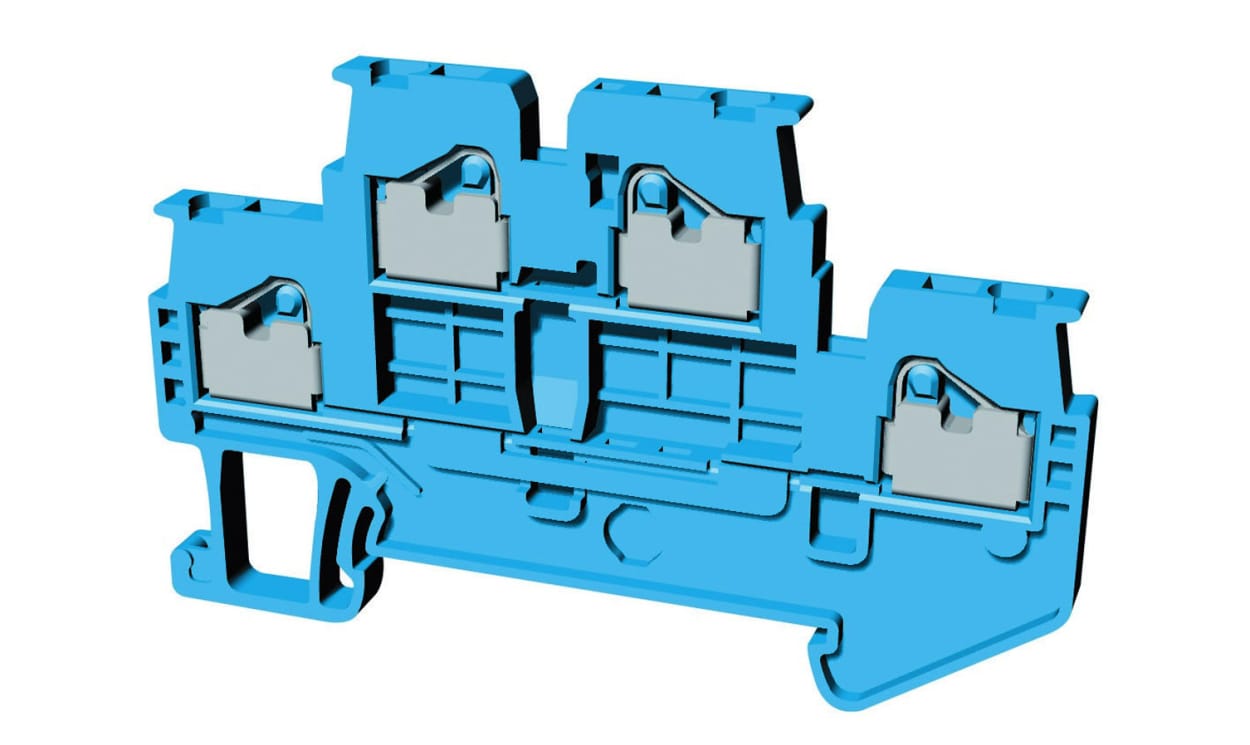 Omron XW5T-P1.5-1.1-2BL, XW5T Series Blue, 1.5mm², Double-Level, Push In Termination