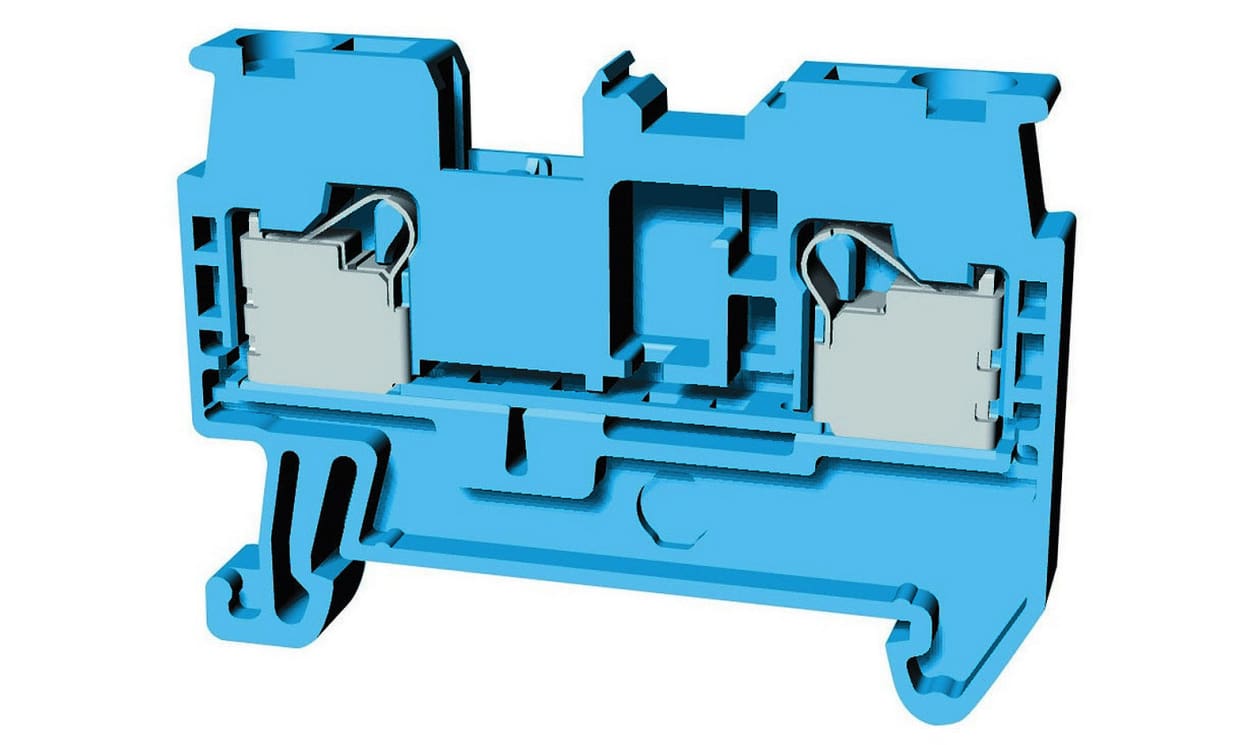 Omron XW5T-P2.5-1.1-1BL, XW5T Series Blue, 2.5mm², Single-Level, Push In Termination