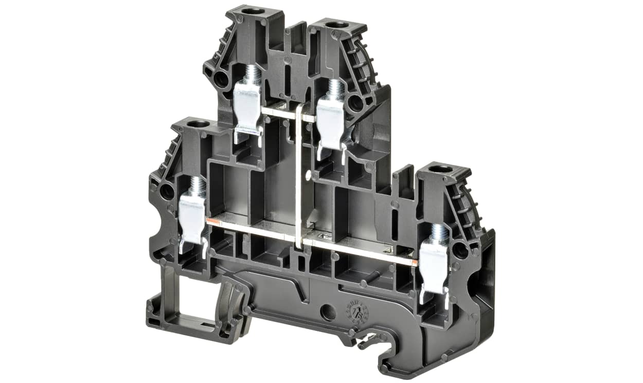 Omron XW5TS40112V, XW5T Series Black, 4mm², Double-Level, Screw Termination
