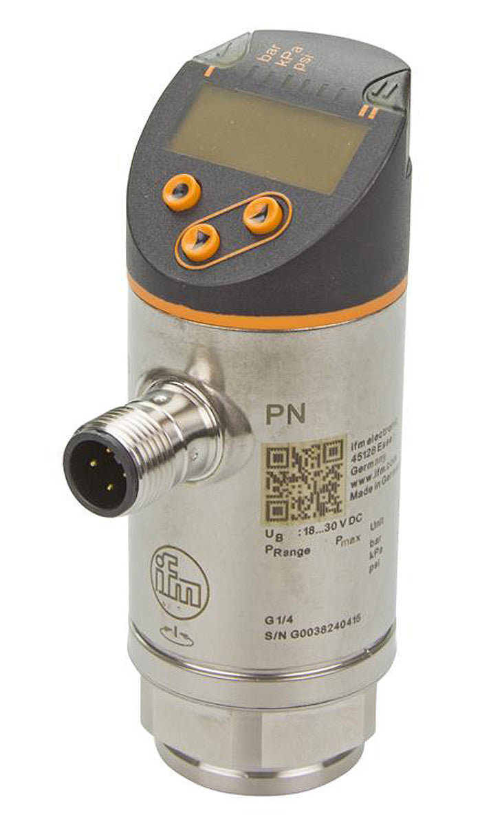 ifm PN3129, Pressure Sensor, -1bar Min, 0bar Max, Analogue + PNP-NO/NC Programmable Output, Relative Reading