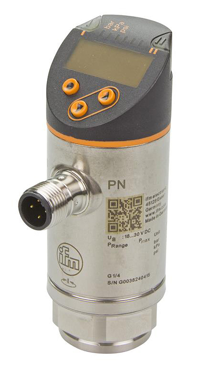 ifm PN7599, Pressure Sensor, -1bar Min, 1bar Max, 2x PNP/NPN-NO/NC Output, Relative Reading