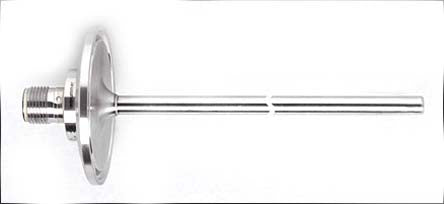 ifm TM4811, PT100 RTD Sensor, 6mm Dia, 50mm Long, 4 Wire, 1 1/2 in Tri-Clamp (ISO 2852), +150°C Max