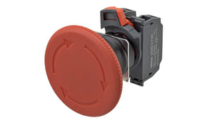 Omron A22NE-L-P202-N, A22NE-P Series Twist Release Illuminated Emergency Stop Push Button, Panel Mount, 22mm Cutout, 2NC, IP65