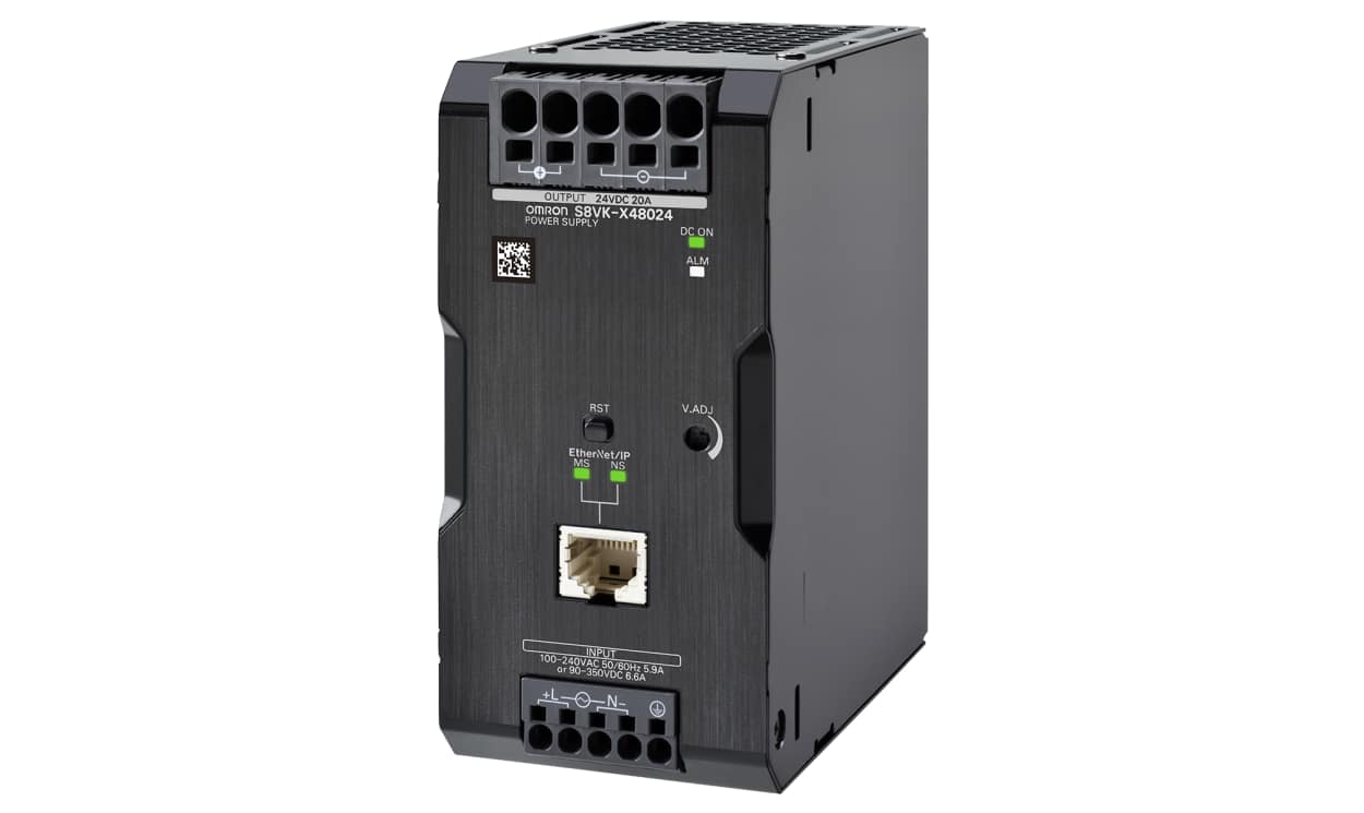 Omron S8VK-X48024-EIP, S8VK-V Switched Mode DIN Rail Power Supply, 100 → 240V ac ac Input, 24V dc dc Output, 20A Output, 480W