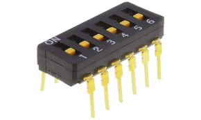 Omron A6D-6100, 6 Way Through Hole DIP Switch 6PST