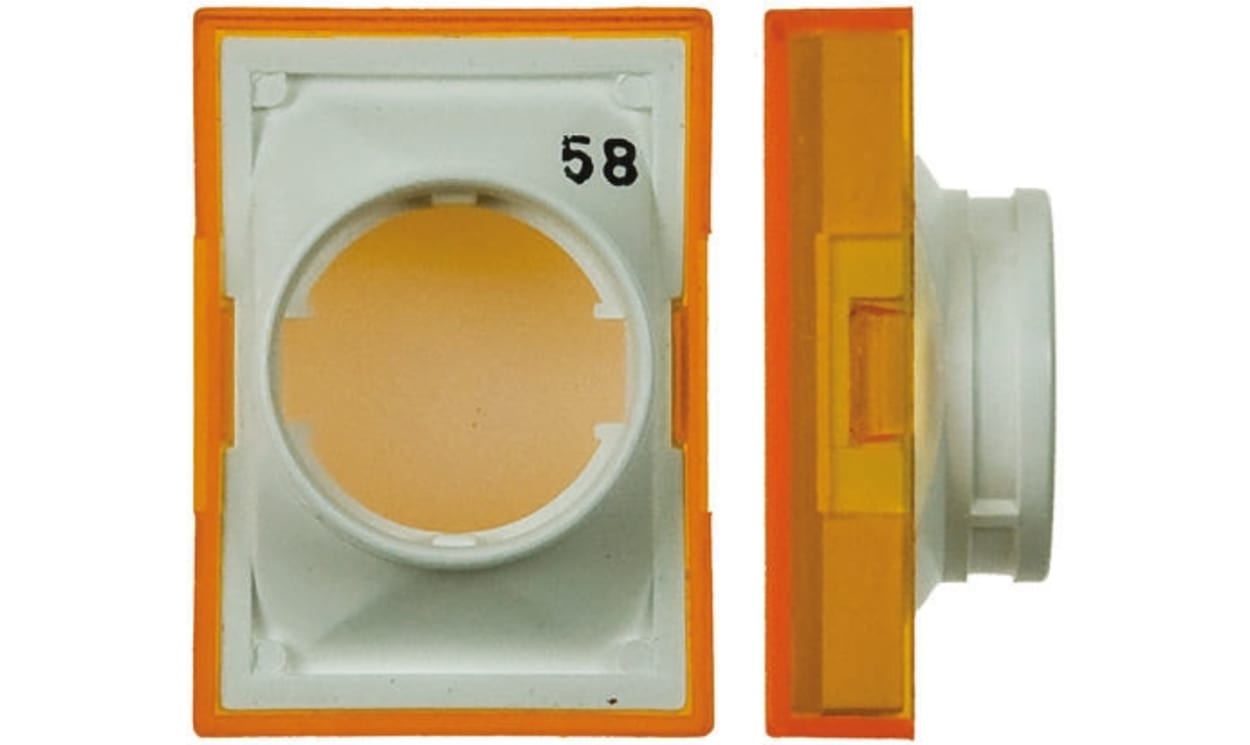 Omron A165L-JY, Yellow Rectangular Push Button Lens for Use with A16 Series LED/Incandescent Lamp Push Button Switch
