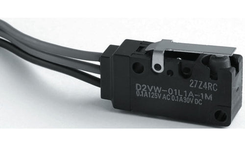 Omron D2VW-5L1A-1M(D)(CHN), Short Hinge Lever Micro Switch, Pre-wired Terminal, 5 A @ 250 V ac, SPDT, IP67
