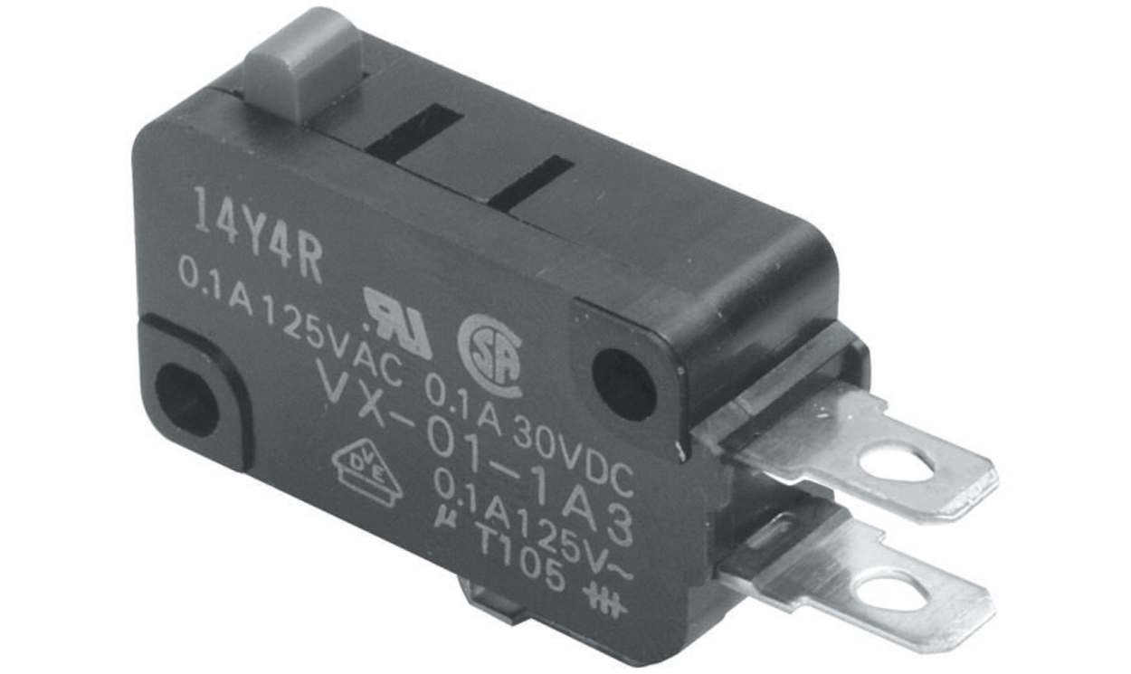 Omron VX-5-1C23, Pin Plunger Micro Switch, Tab Terminal, 5 A @ 250 V ac, SPDT, IP40