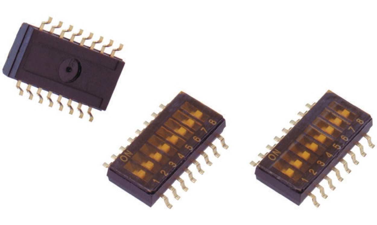 Omron A6H-4102, 4 Way Surface Mount DIP Switch 4PST