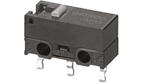 Omron D2F-T, Pin Plunger Micro Switch, PCB Terminal, 3 A @ 125 V ac, SPDT, IP40