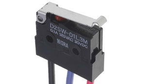 Omron D2SW-01L3M, Simulated Roller Lever Micro Switch, Pre-wired Terminal, 100 mA @ 30 V dc, SPDT, IP67